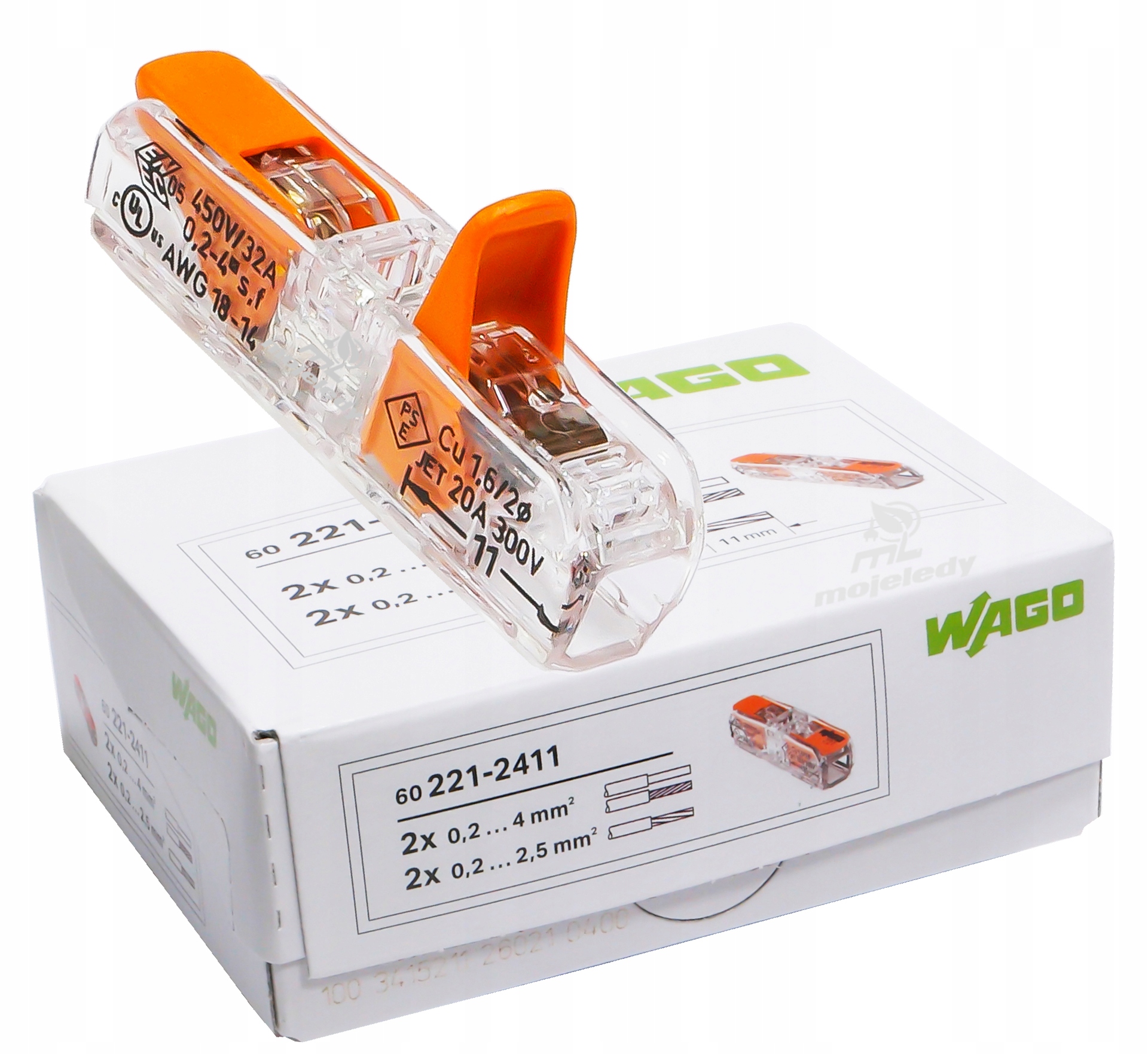 Rychlospojka elektrická 2x0,2-4mm2 Wago 60ks