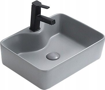 Umywalka nablatowa prostokątna 48x37 Mexen Eva ceramiczna szara