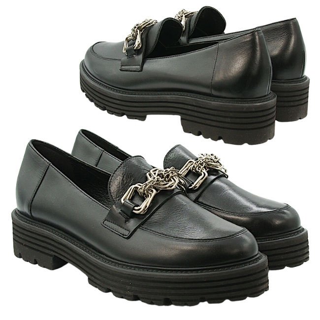 Półbuty Loafersy Laura Piacci 40 Mokasyny Skórzane 2383 Buty Damskie