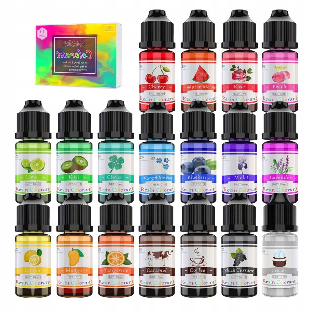 18 ks Barvivo Na Epoxidovou Pryskyřici Barviva Na Uv Pryskyřice 18 X 10ml