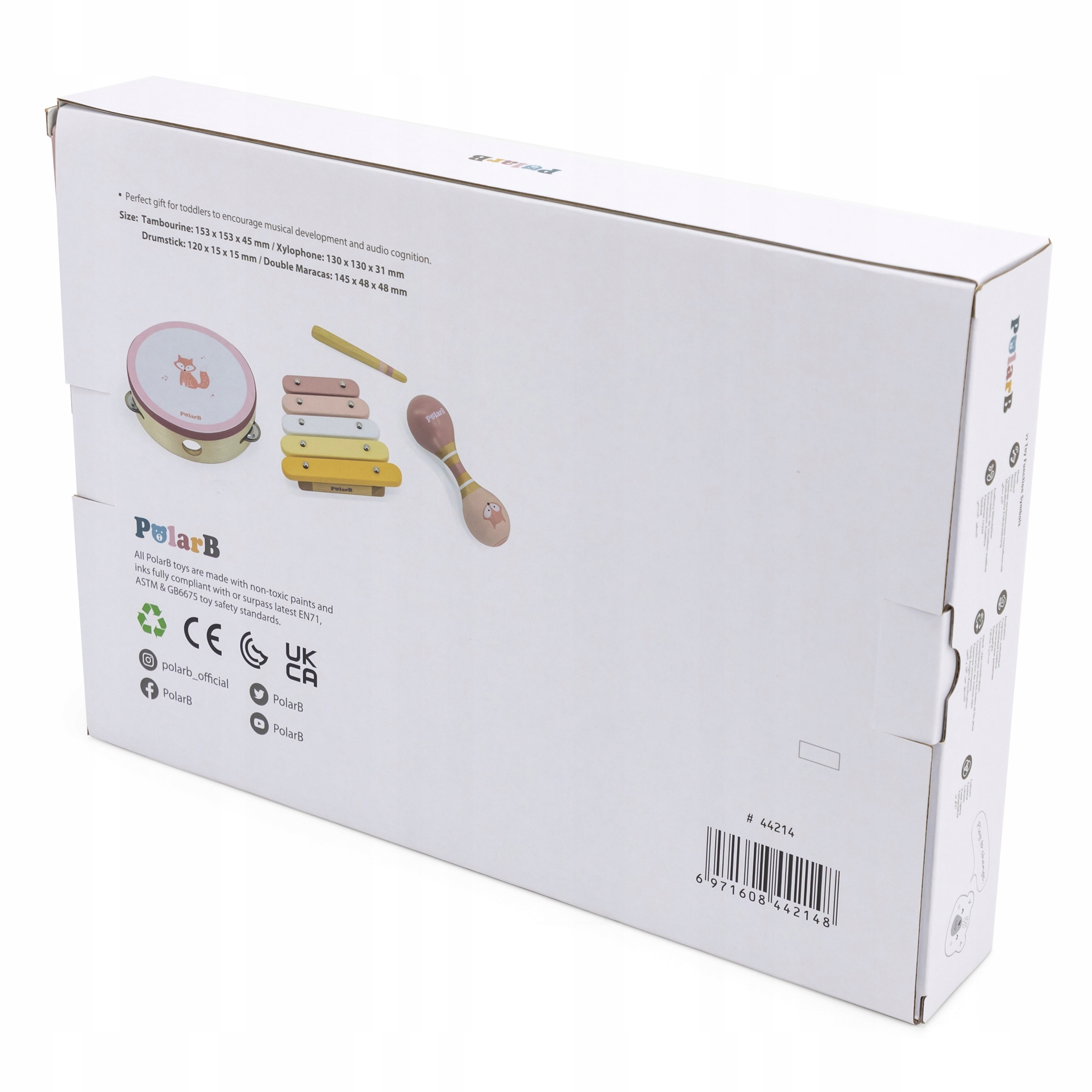 ZESTAW INSTRUMENTÓW MUZYCZNYCH TAMBURYN MARAKAS KSYLOFON DREWNIANY POLARB Marka Viga