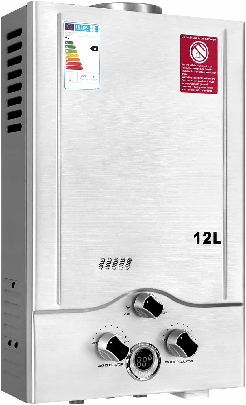 Plynový ohrievač vody 12 Lpm 24 kW Lpg 0.2 bar propán-butánový dom karavan A