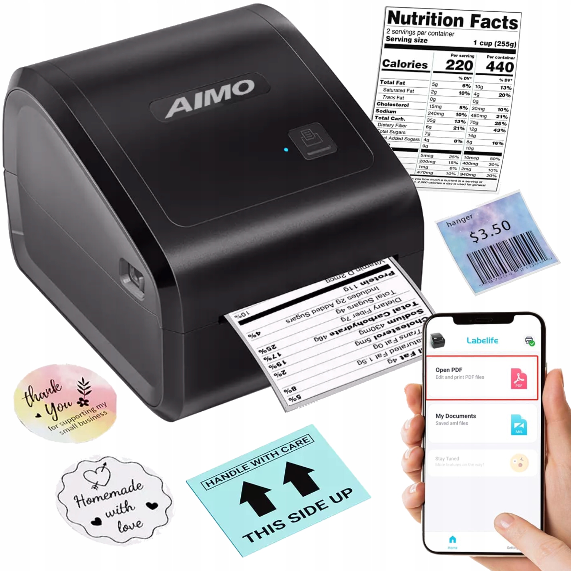 Phomemo termálna tlačiareň kuriérskych štítkov D550Pro Bt Usb Lan Bluetooth