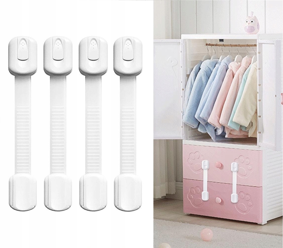 

Zabezpieczenie szafek szuflady Regulowane 4 Sztuki