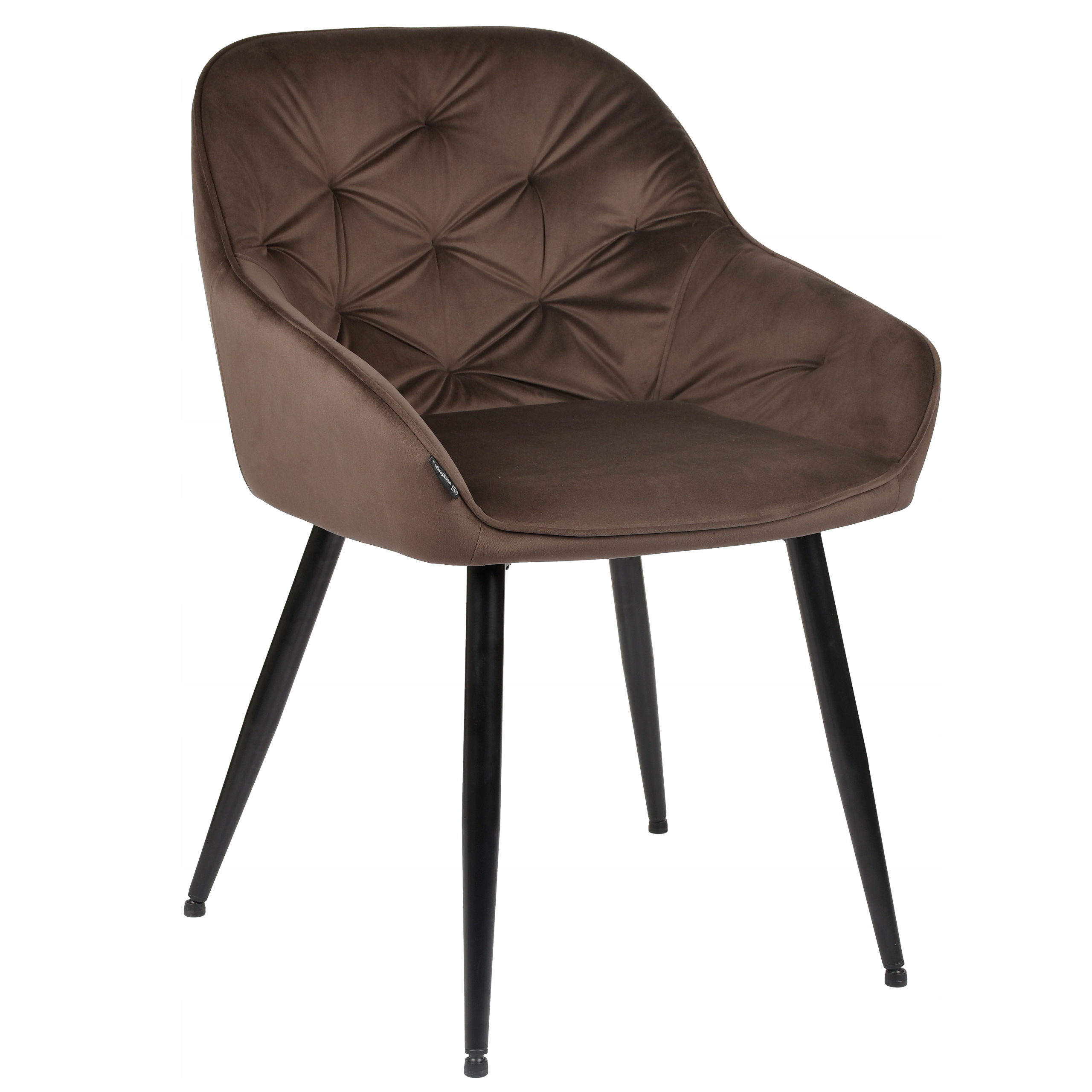 Krzesło tapicerowane welurowe brązowe do salonu, jadalni i kuchni Loren