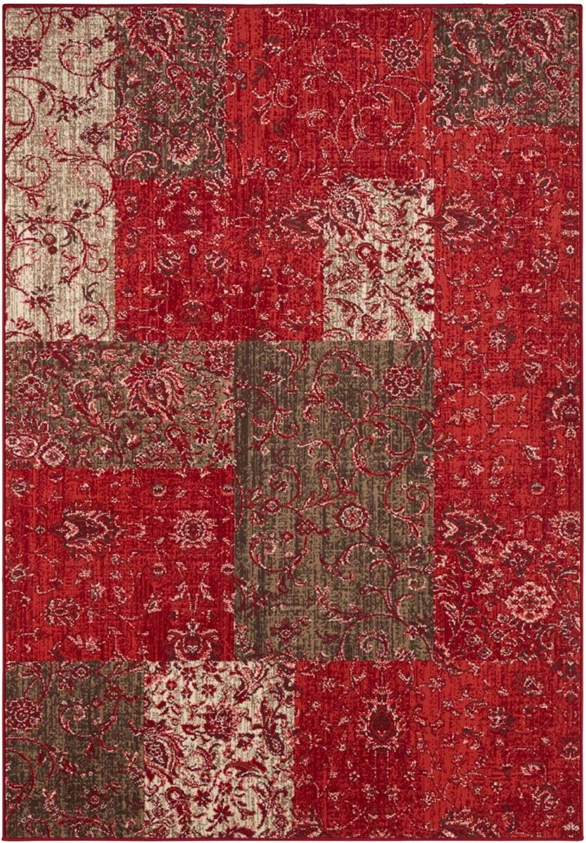 Koberec do obývacího pokoje 80 x 150 cm, klasický červeno krémový vzor