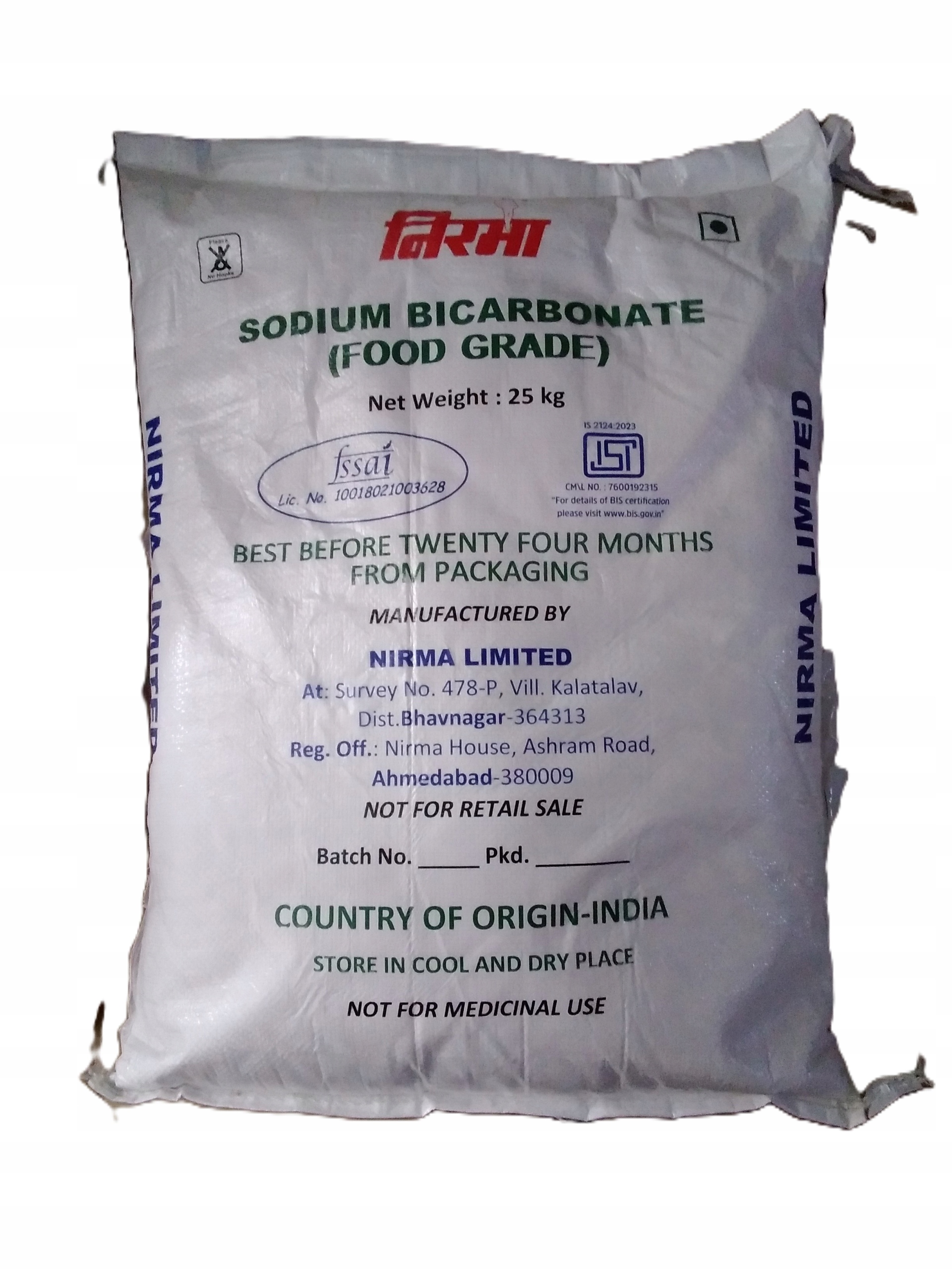 Soda oczyszczona spożywcza wodorowęglan sodu 25kg