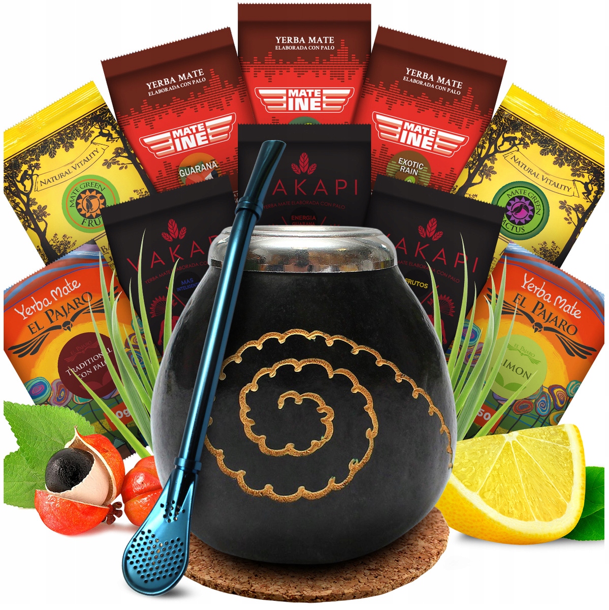 Startovací Sada Přírodní Tykev 10x50g yerba maté Různé druhy příslušenství