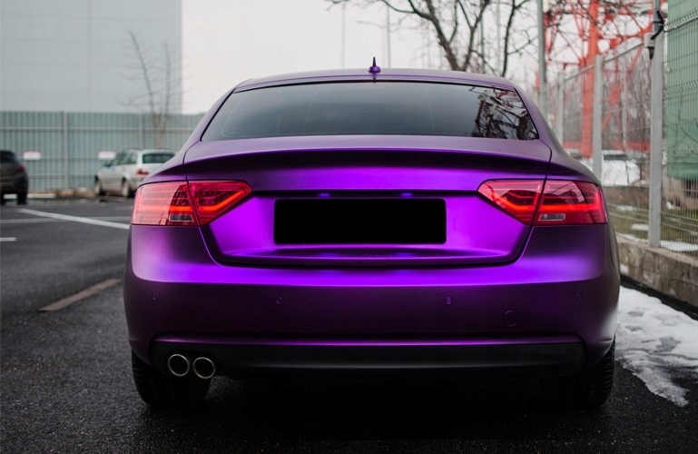 FOLIA CHROM MAT PERŁA SATYNA FIOLETOWA 50x152cm Długość 50 cm