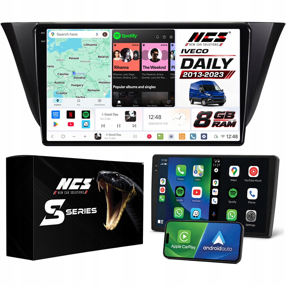 Rádio Navigace Ncs DS9 Iveco Daily 2013-2023 Android 8GB Lte 9″