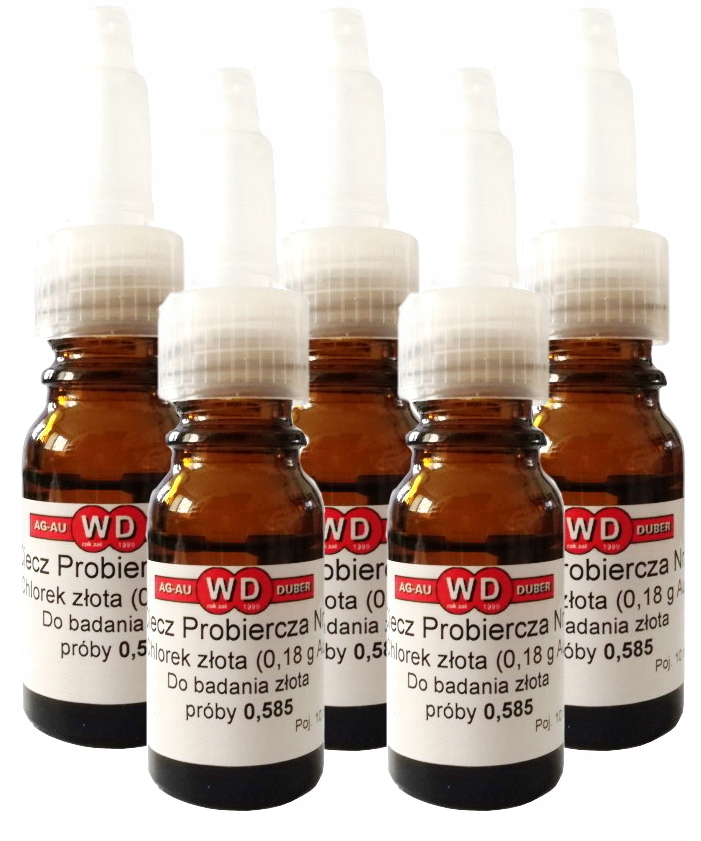 Zkušební kapalina 5 x Chlorek Zlatý Au 0,18 g 10 ml