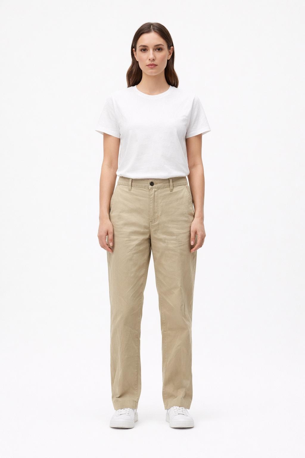 Massimo Dutti Kalhoty Chinos Béžové S Lnem A Bavlnou 46FT
