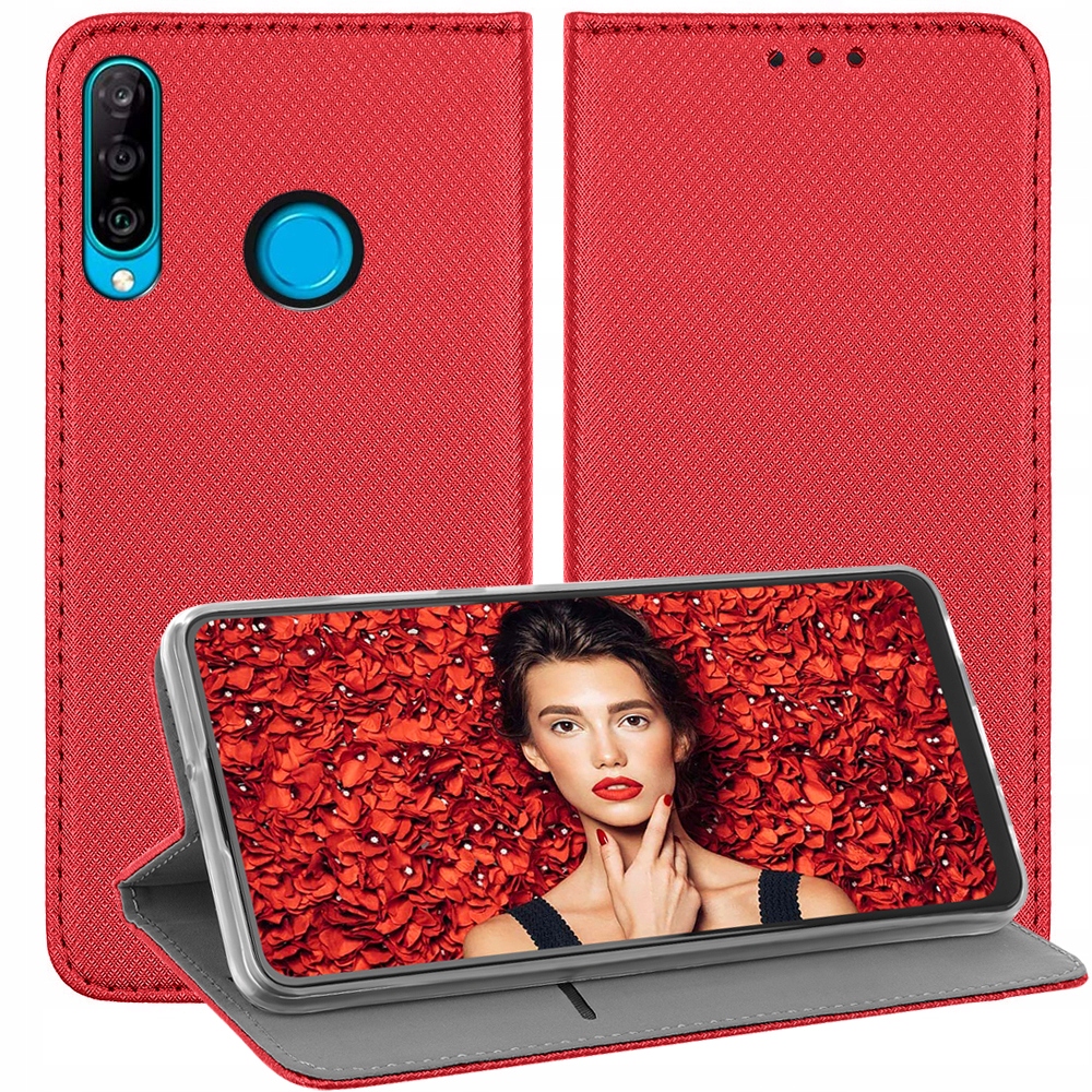 

Etui Smart Magnet Szkło 9H do Huawei P30 Lite