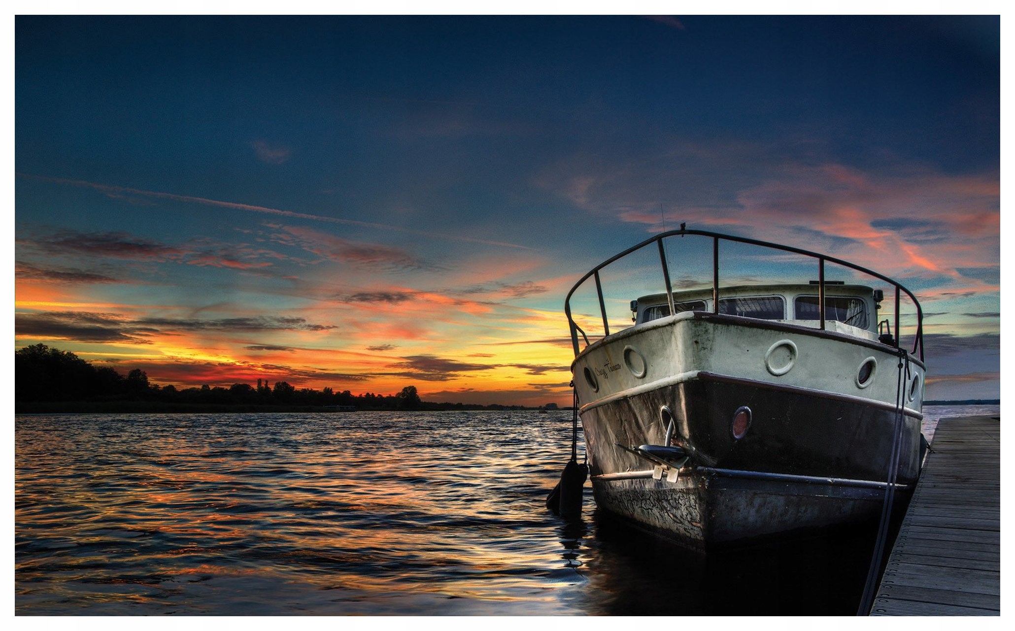 Fototapeta Západ slnka Prístav Loď vinylová 368x254 lepidlo