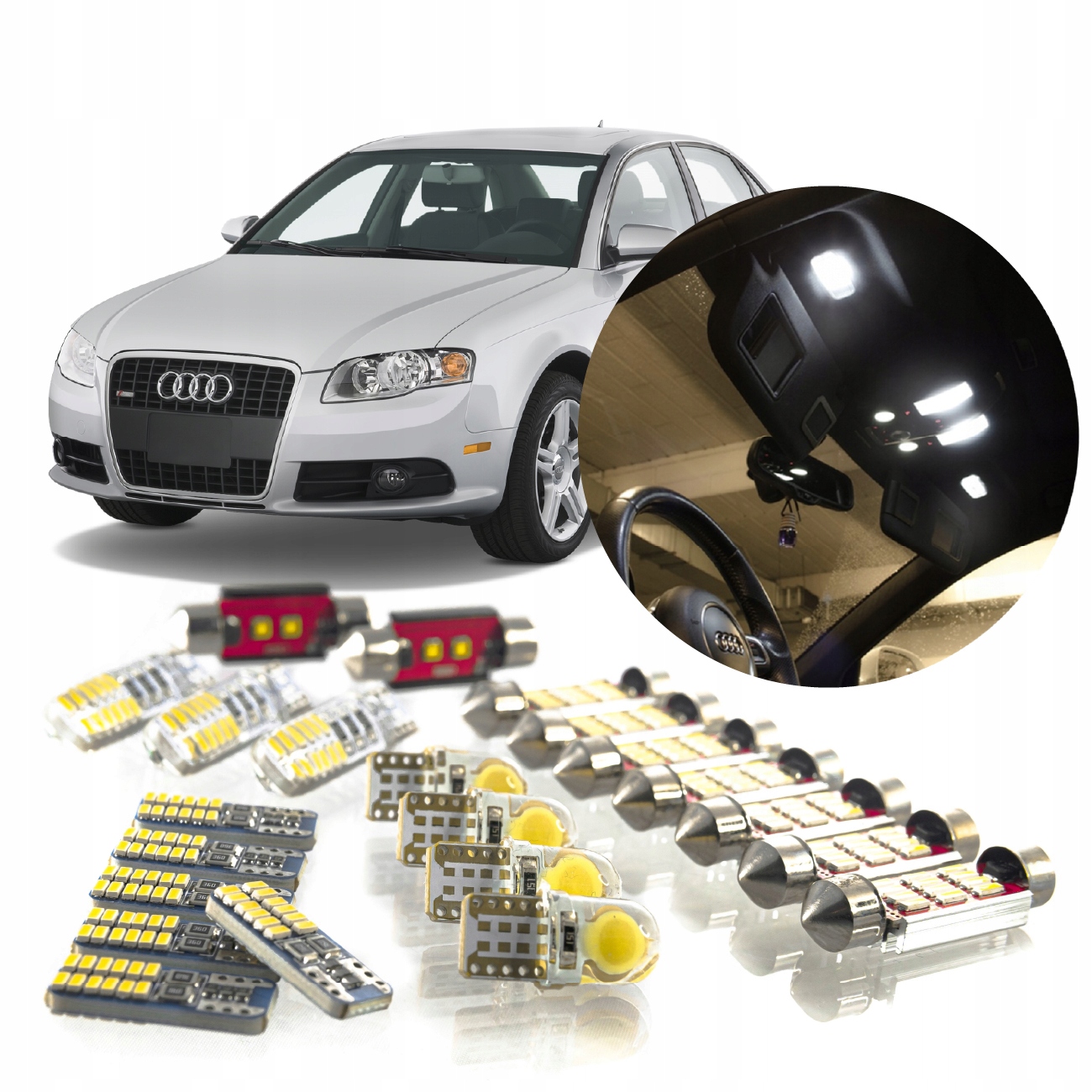 Audi A4 B7 Sedan – Sada Led Osvětlení Interiéru! Vip