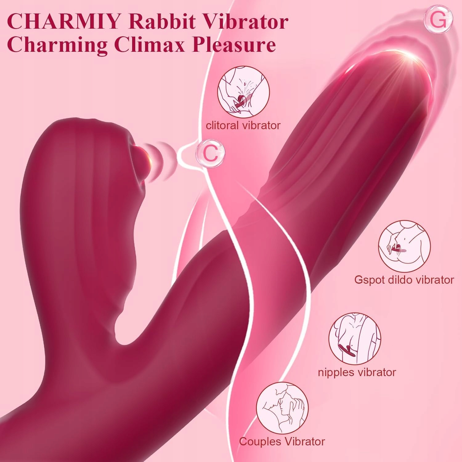 RABBIT G-Spot Wibrator 7 Funkcji Wodoodporny Dla Kobiet — miniatura 2