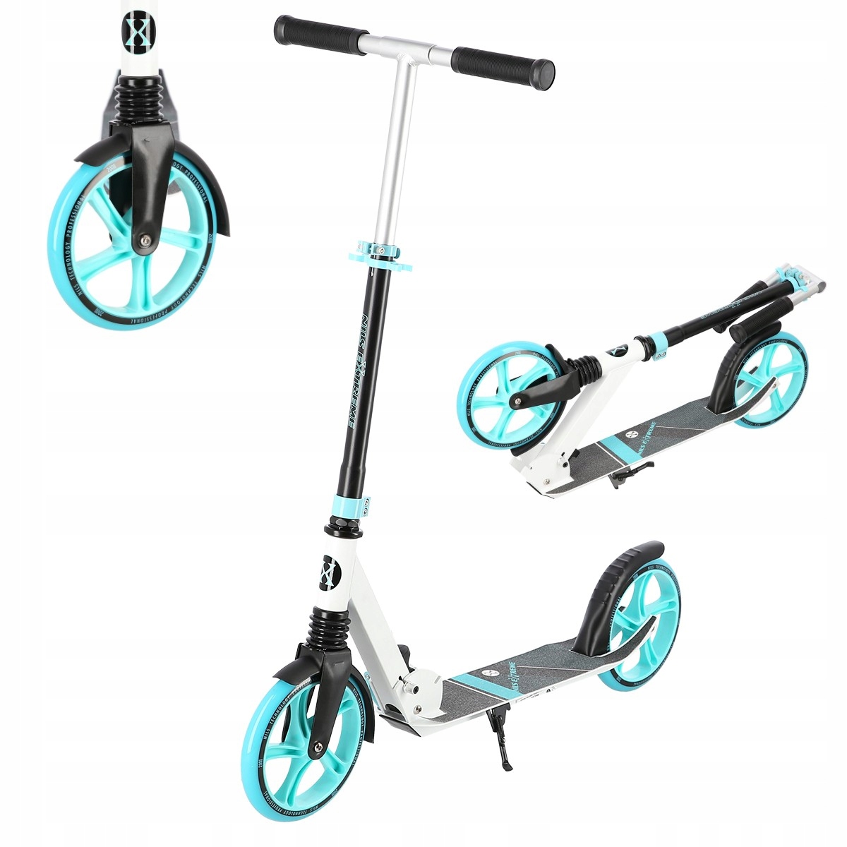 

Duża Hulajnoga Składana Koła 200mm Kauczuk ABEC7