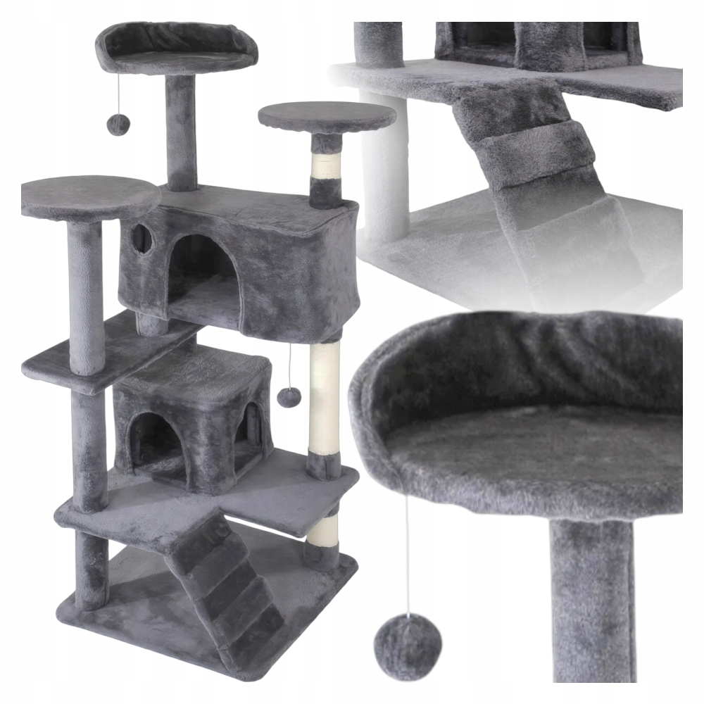 Škrabadlo Pro Kočky Pelíšek Domeček Vysoký Sloupek Věž Ke Škrábání Pro Kočky 130CM