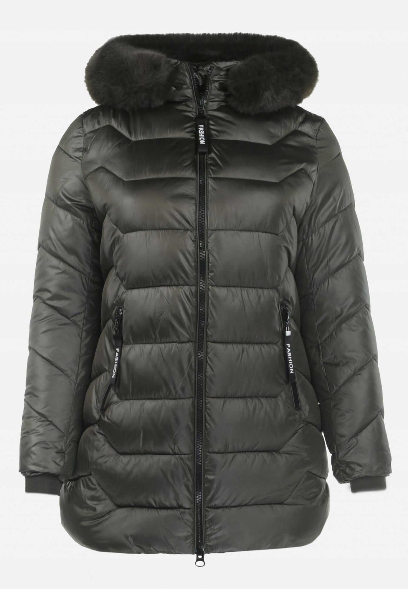 Born2Be Ciemnozielona Kurtka damska 7XL Pikowane