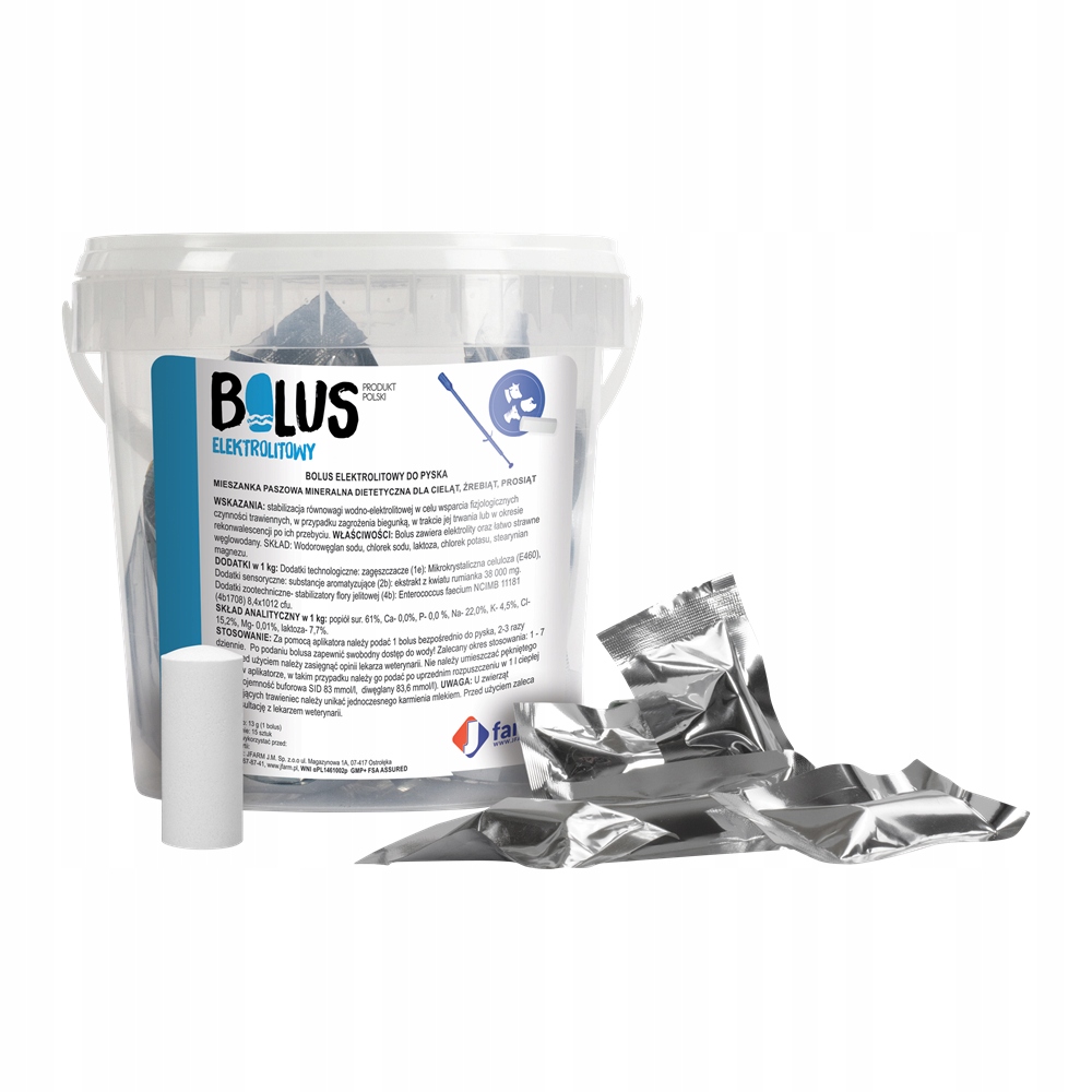 Bolus Elektrolitowy dla cieląt 15 szt. Aplikator