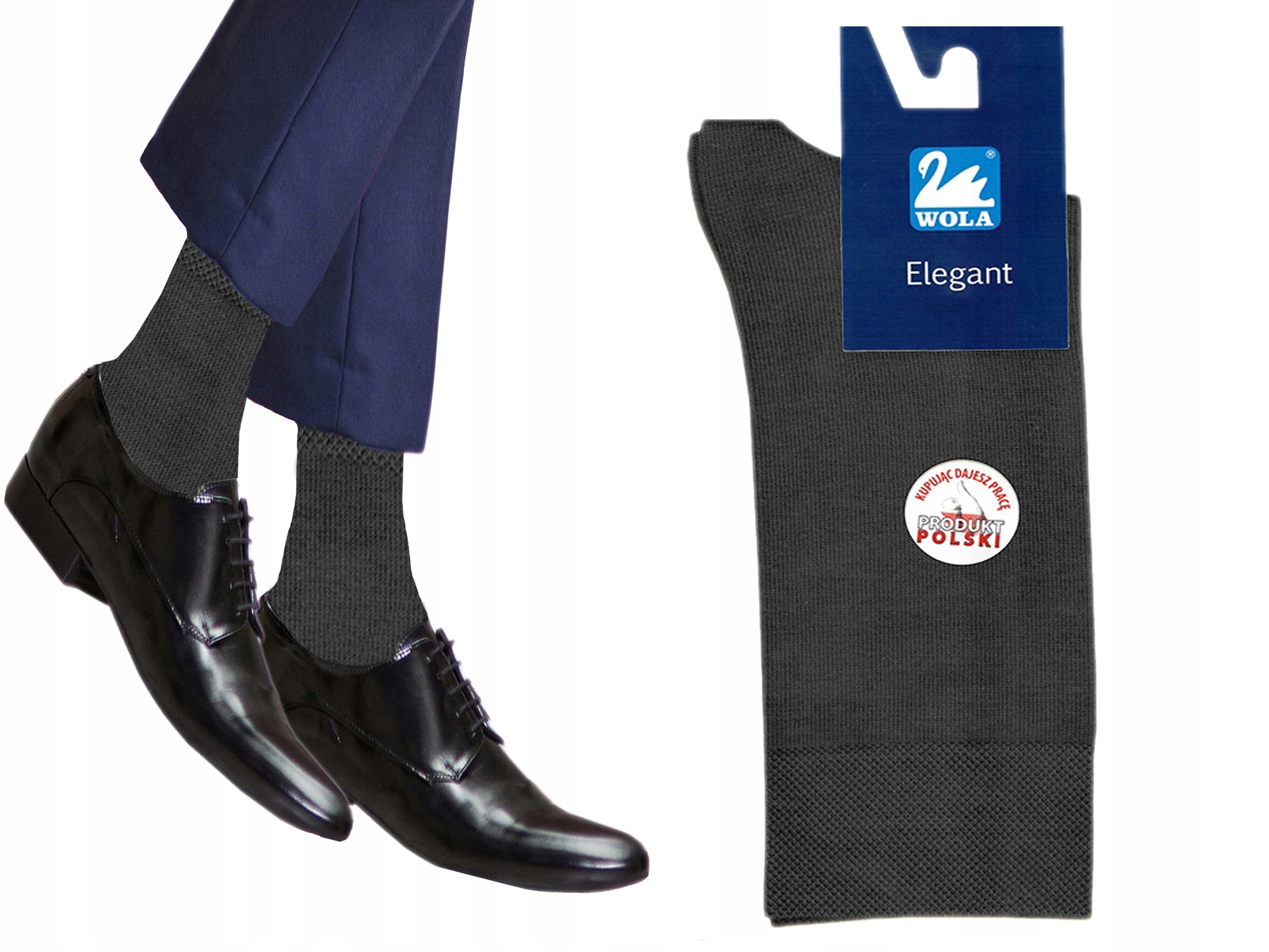 

Skarpetki Wola Elegant bawełna, graphite G86 45-47