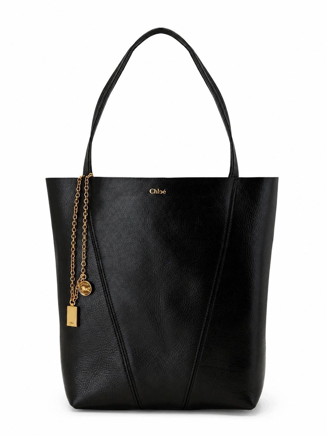 Torebka Chloé Spin Medium Tote Bag shopper skórzana czarna