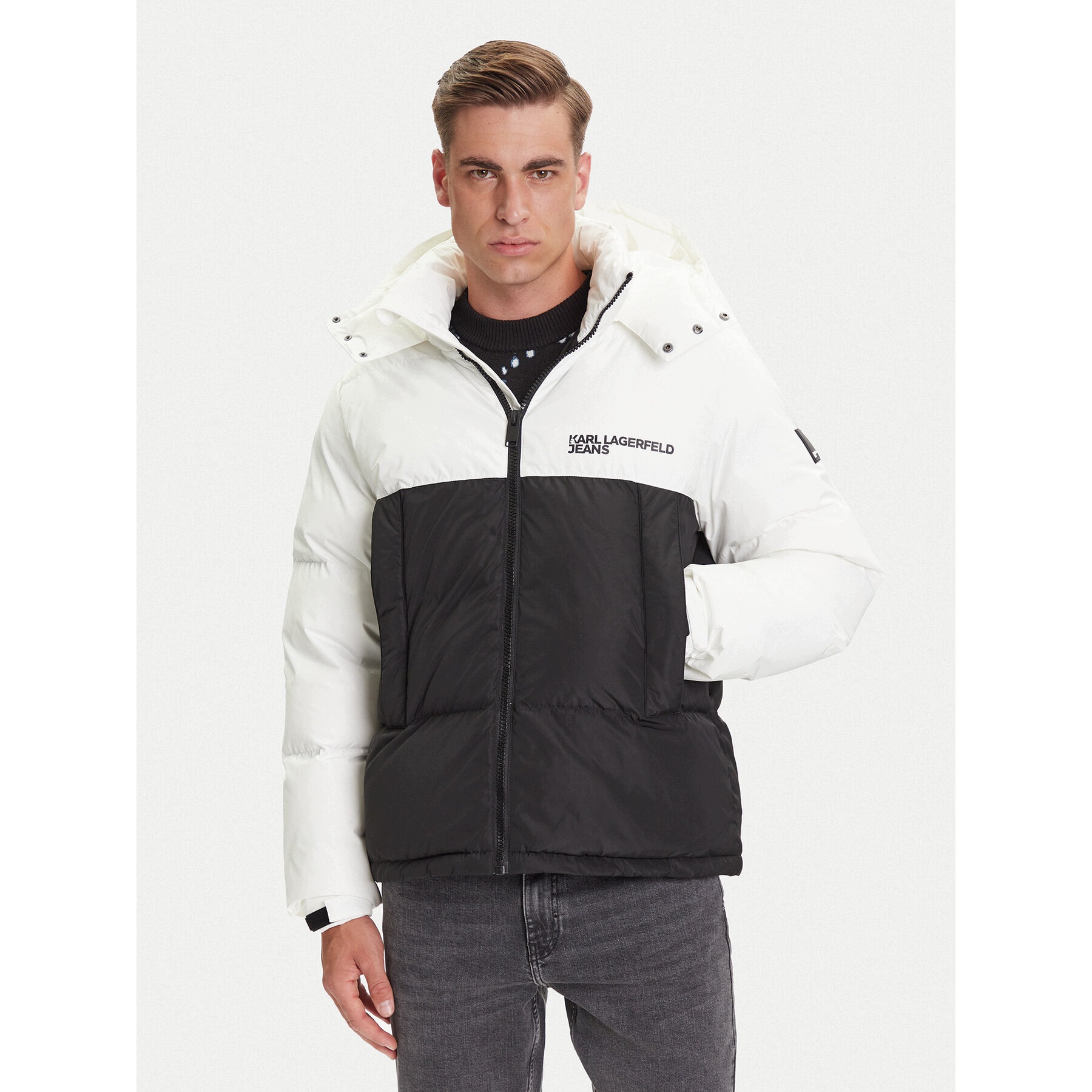 Karl Lagerfeld Jeans Męskie Kurtka zimowa A3M15034 Czarny