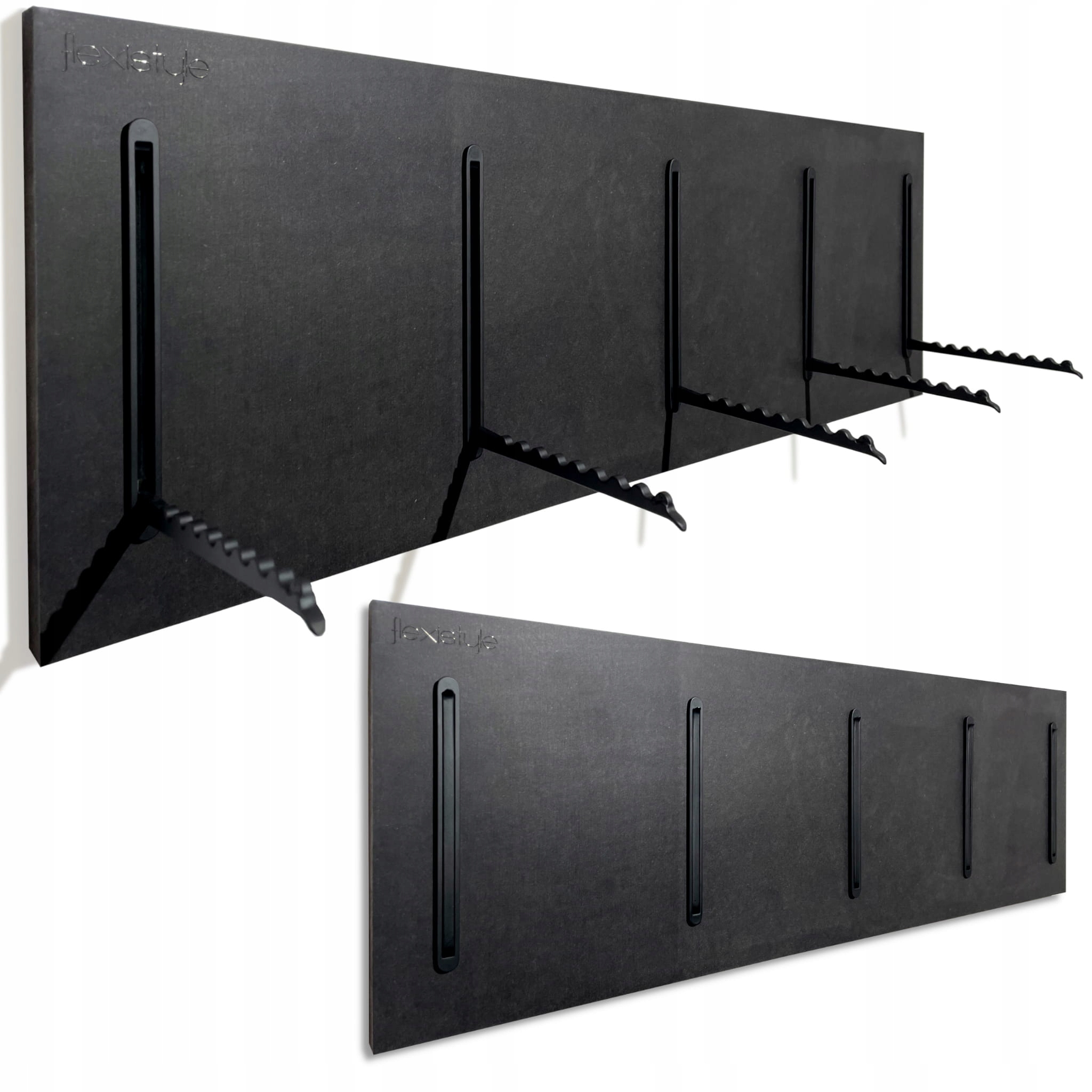 Nástěnný věšák na oblečení černý, dřevěný, 80 cm na bundy do předsíně