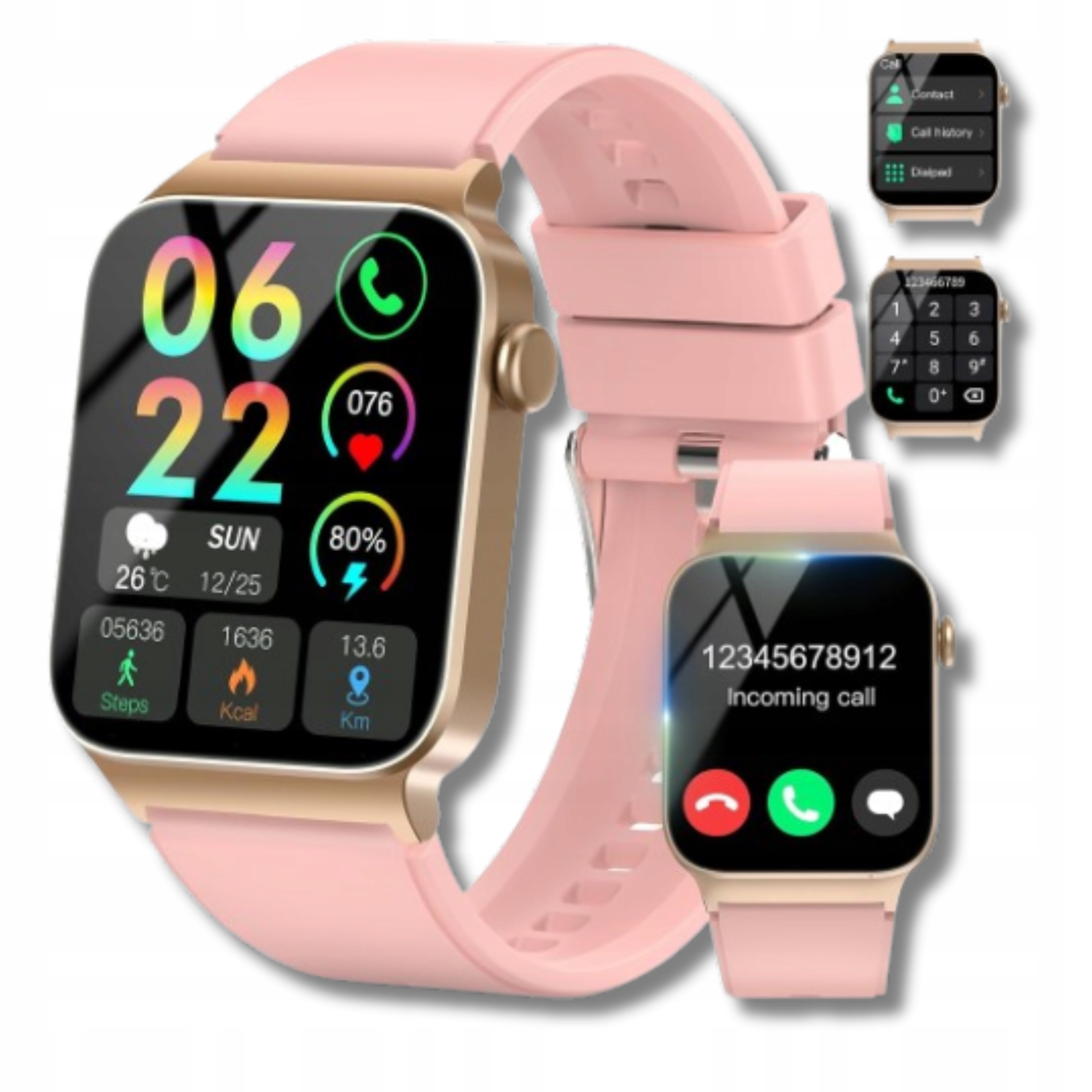 Bluetooth okosóra 5.3 Unisex 1,8" 112 Mód Egészségmegfigyelés IP68