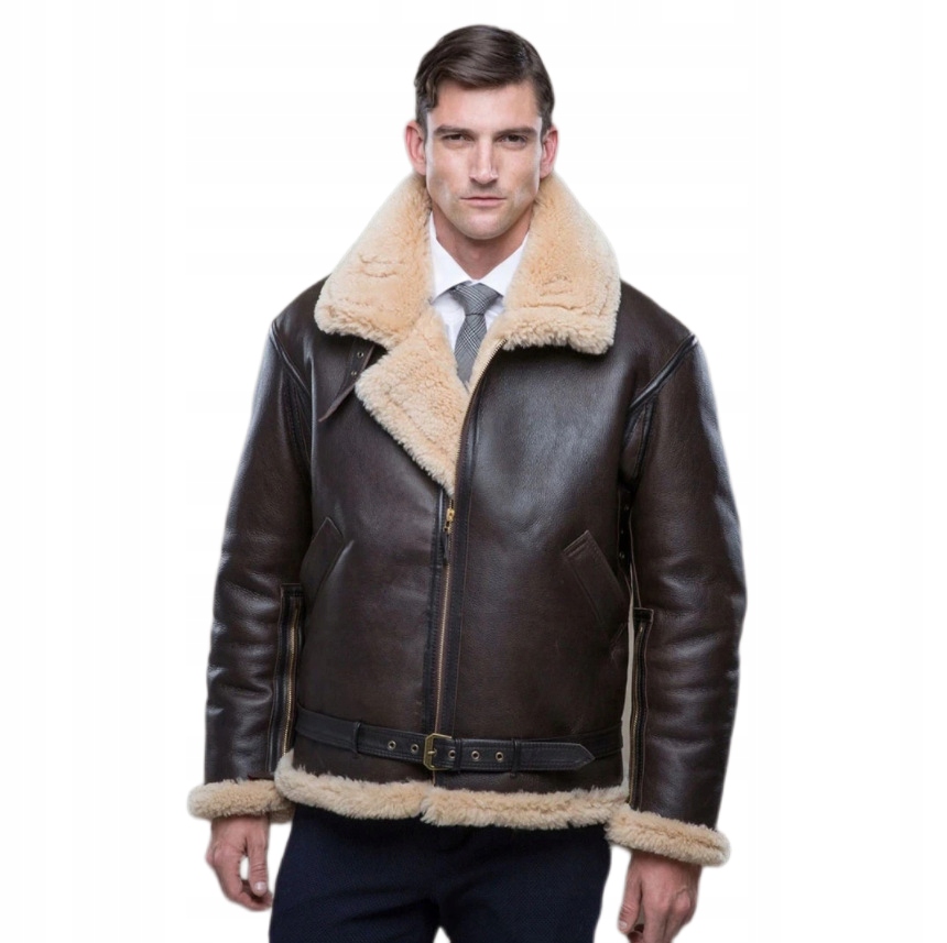 KURTKA MĘSKA ZIMOWA AIR FORCE PILOTKA SKÓRZANA