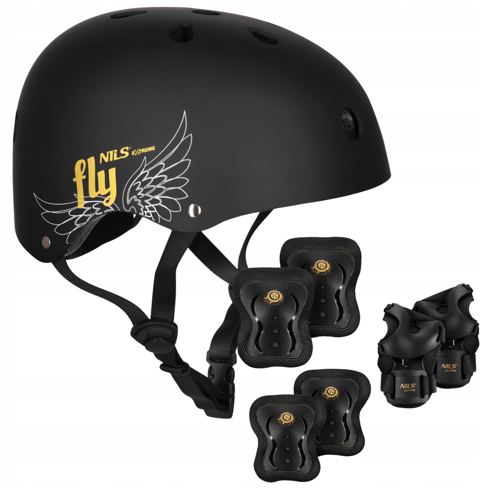 Kask Na Rolki Rower Deskorolkę Z Regulacją 58-61cm Orzeszek Ochraniacze L