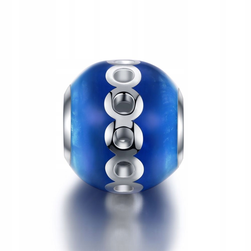 Modrý přívěsek Bead stříbrný 925 s modrou svítící smaltovanou barvou dárek