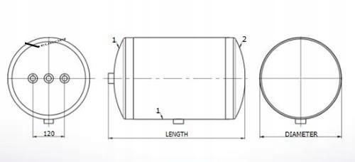 ZBIORNIK POWIETRZA 25L MERCEDES Actros Atego Axor Part number 0054323801