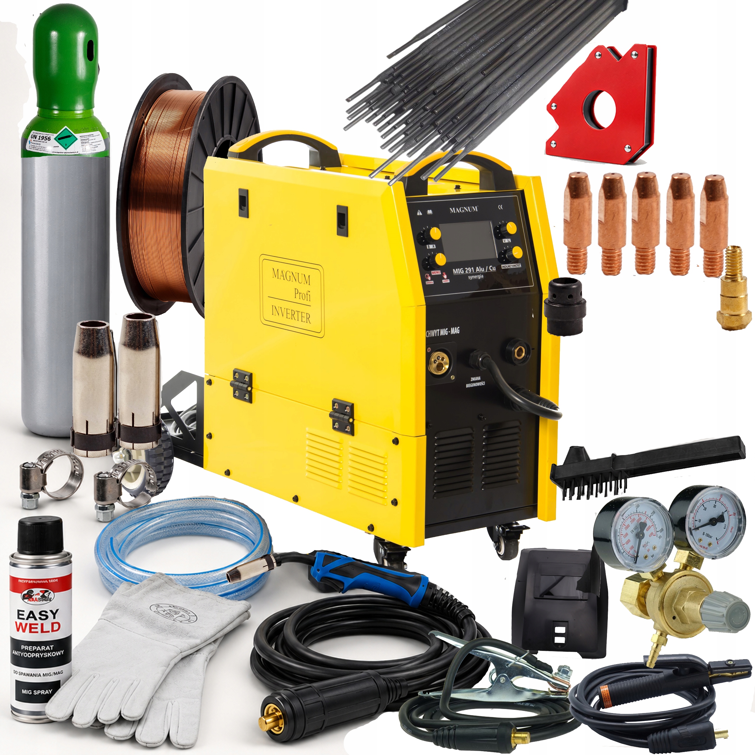Spawarka Magnum Mig 291 Alu/cu Synergia Mig/mag Mma Tig 280A 400V ZESTAW3