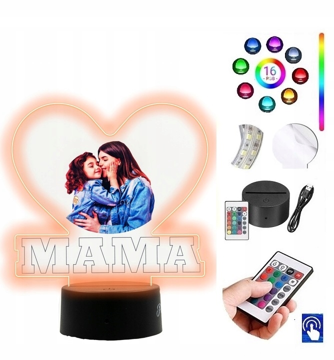 

Lampka na Biurko Serce z Twoim Zdjęciem Led Grawer