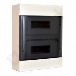 Nástěnný rozvaděč Practibox S 2x12 průhledných dveří (24 modulů)