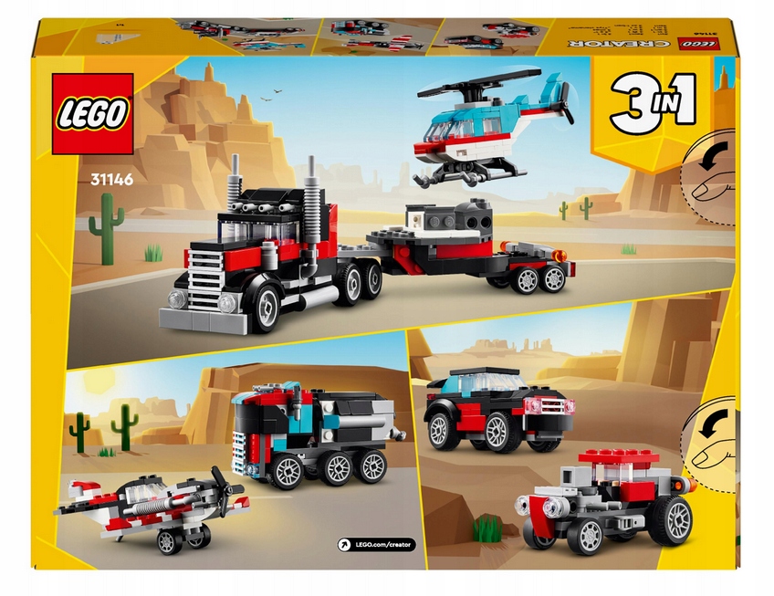 LEGO Creator Ciężarówka z platformą i helikopterem 31146 ZESTAW KLOCKÓW EAN (GTIN) 2655465415