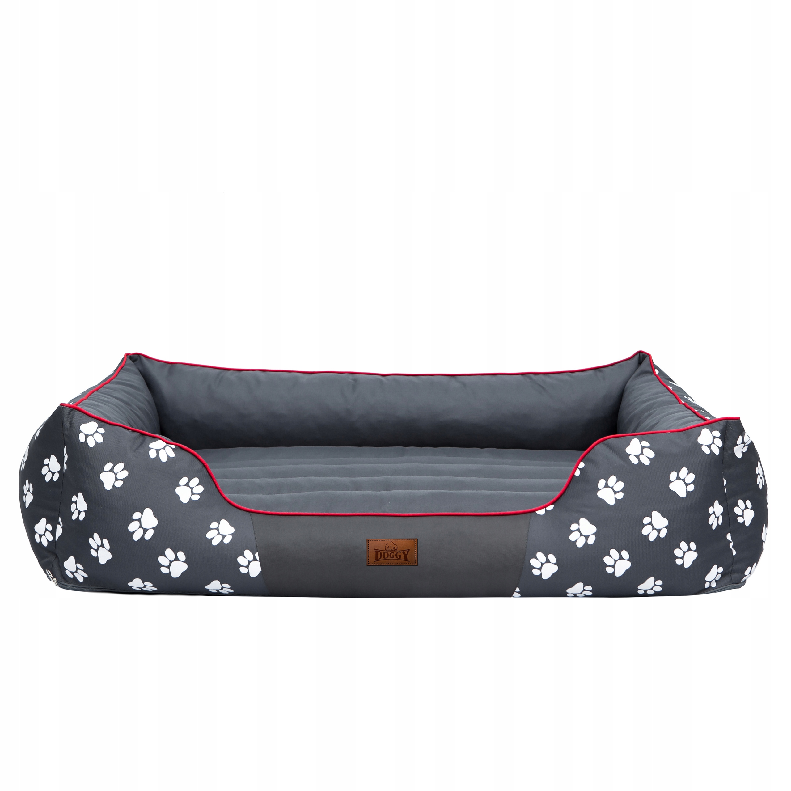 Levně Doggy Pelíšek Prestige šedý vzor tlapky L 65x50cm