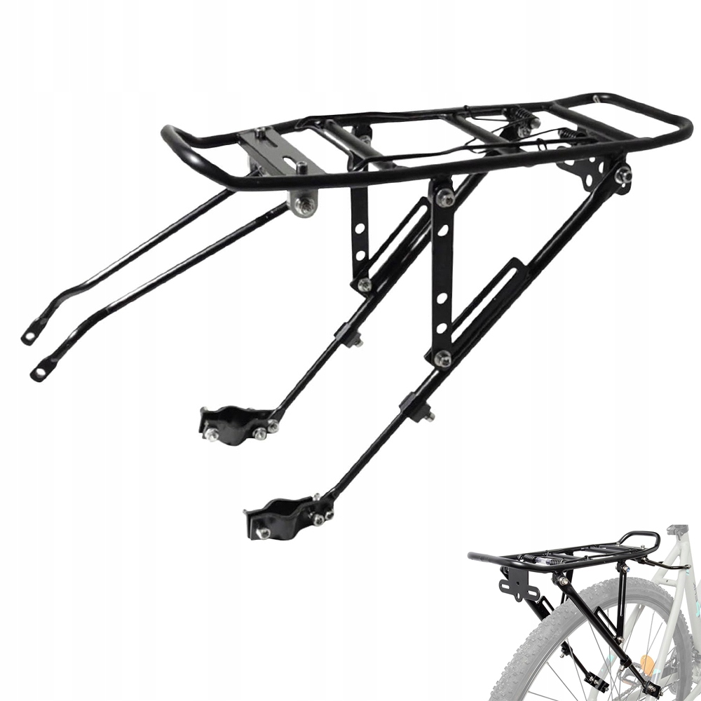 Bagażnik Rowerowy Tylny Uniwersalny Aluminiowy 25 kg Wytrzymały Na Rower