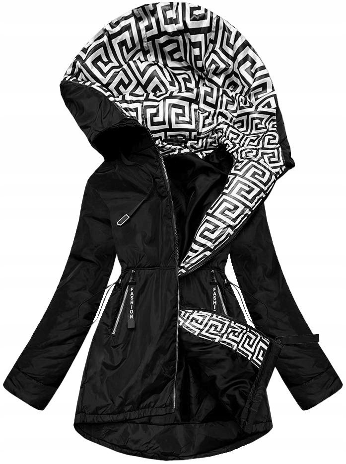 Prošívaná Přechodná Bunda B8037 Černá/bílá