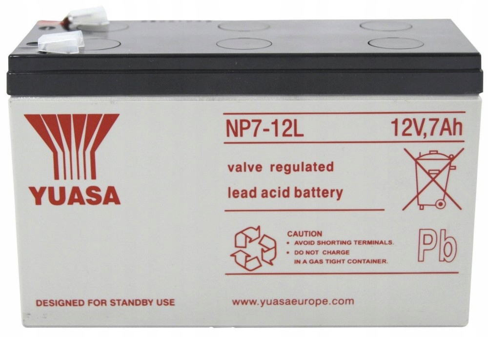 Akumulator Bateria Yuasa NP7-12L NP7 12V 7Ah Do Zasilania Awaryjnego Ups Rc
