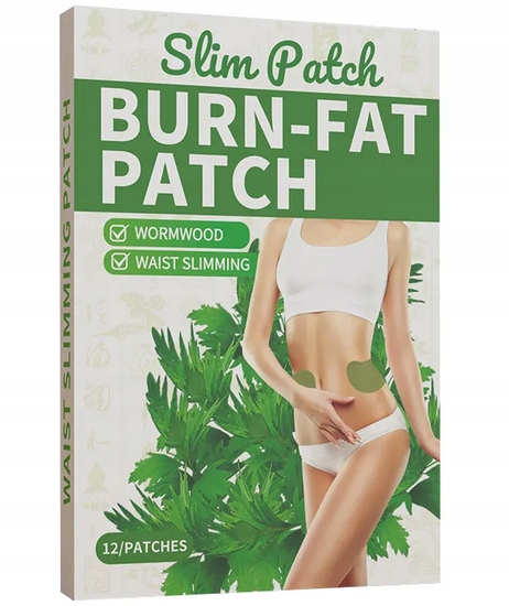 PLASTRY ODCHUDZAJĄCE 12szt TURBO SPALANIE ZIOŁA DZIĘGIEL GŁÓG PIOŁUN PORIA Opakowanie kartonik