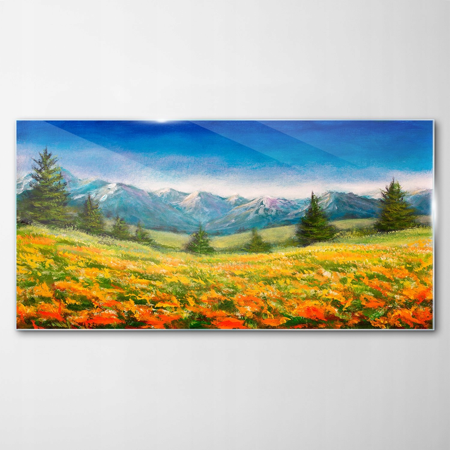 

Obraz Szklany Dekor Kwiaty Krajobraz Góry 120x60