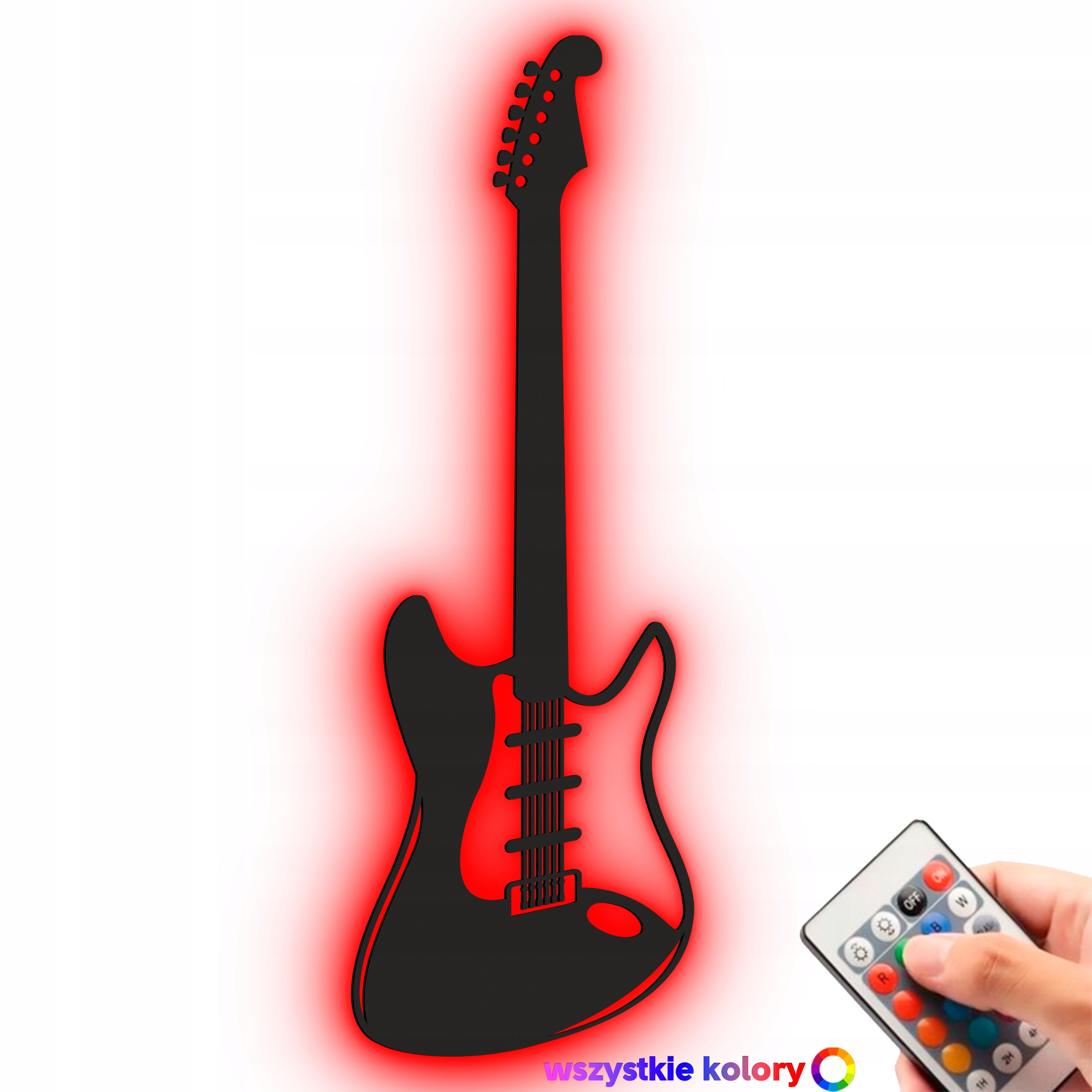 Obraz Drewniany Gitara 3D Dekoracja Ścienna lampka Nocna Led