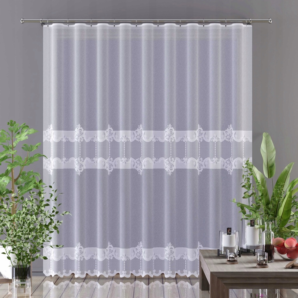 Mg Záclona 648/220 Bílá 350x240 cm Hotová S Páskou Skr