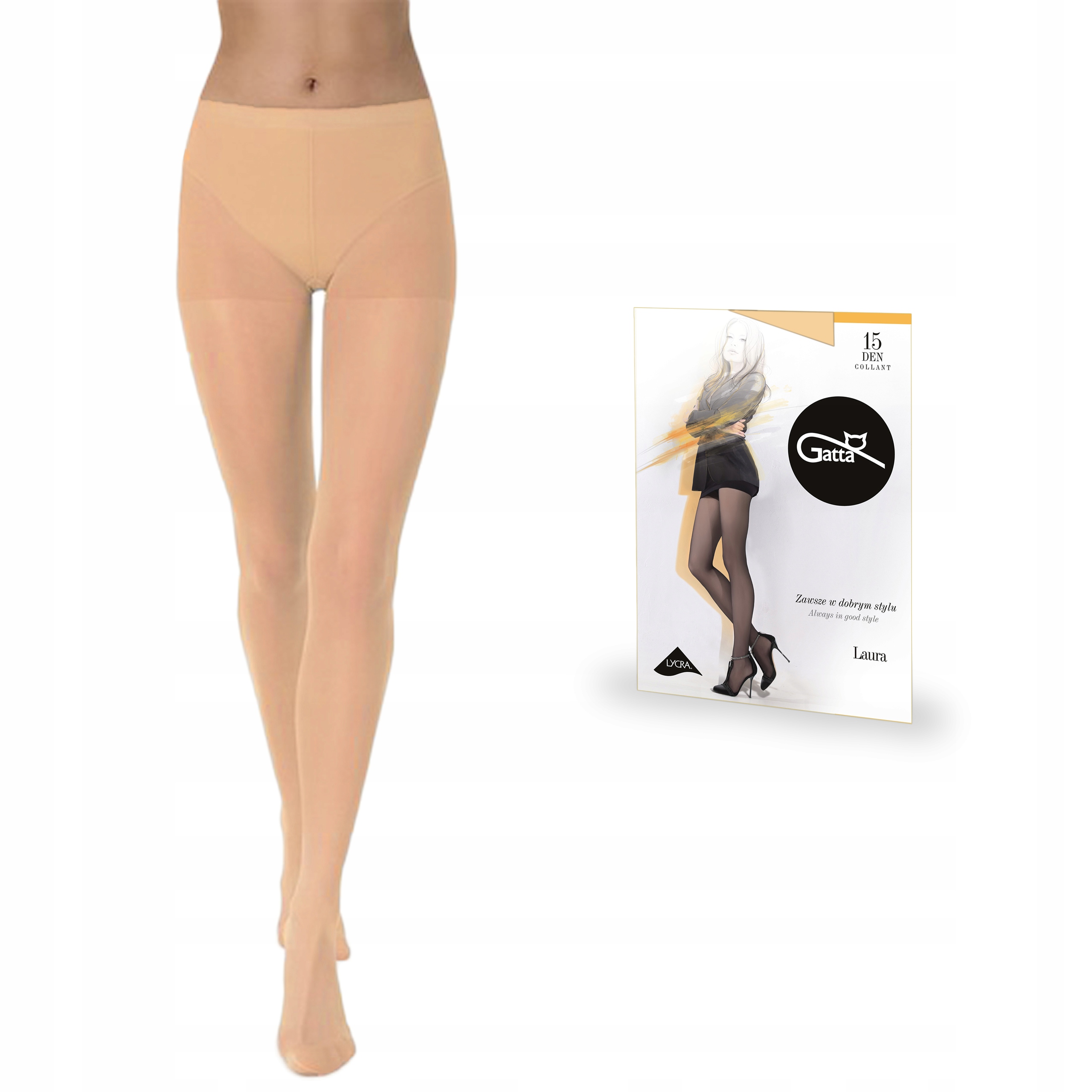 

Rajstopy Gatta Laura 15 den lycra, Antilope 5-XL