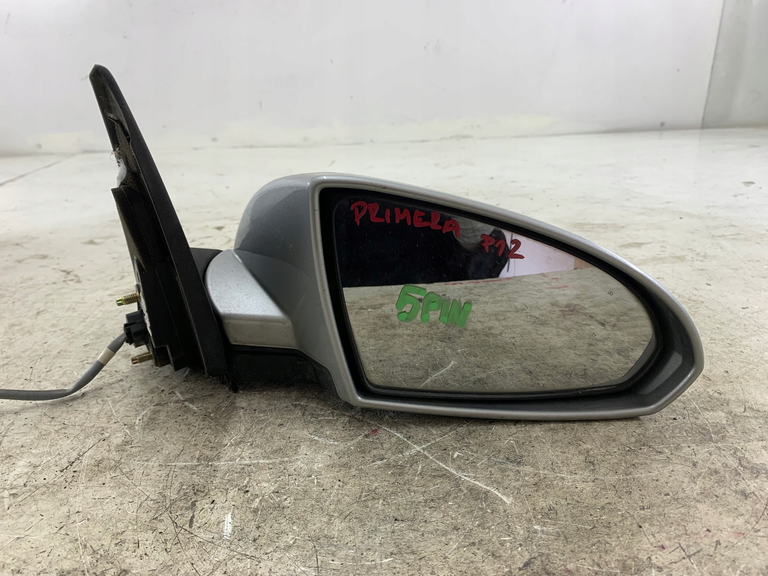 NISSAN PRIMERA P12 mirror right 5 PIN silver
