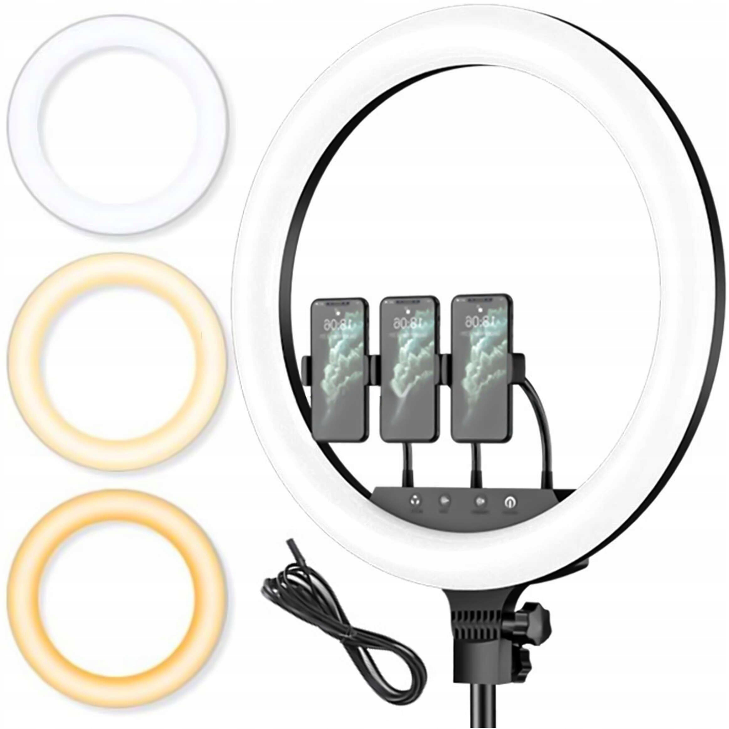 Svítilna Ring pro selfie fotografie a líčení 3x držák na telefon