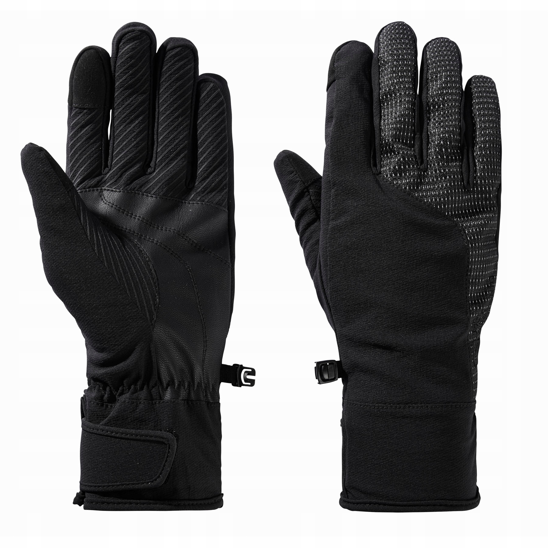 Rękawice softshellowe Jack Wolfskin z odblaskiem wiatroszczelne czarne S