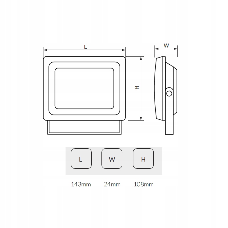 NAŚWIETLACZ LED REFLEKTOR LAMPA HALOGEN 20W IP65 Zawiera baterie nie